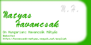 matyas havancsak business card