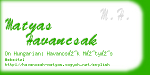 matyas havancsak business card